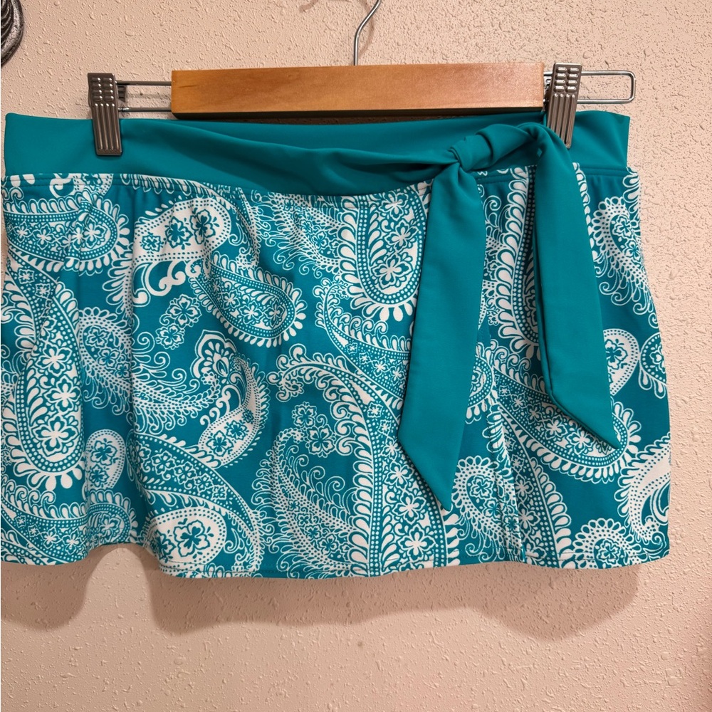 Athleta Paisley Print Swim Skirt M